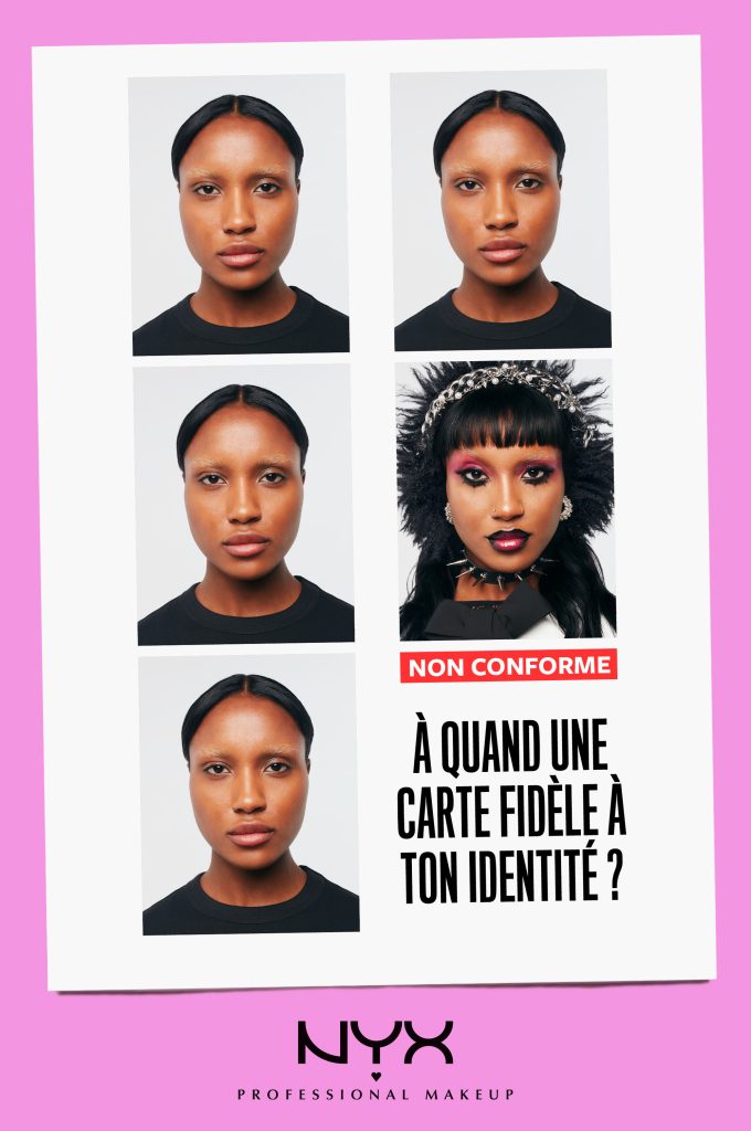 Affiche publicitaire de la campagne The True ID Card de Nyx Professional Makeup